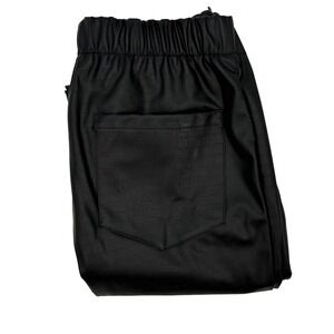 ICHI Women's Black‎ Faux Leather Croc Embossed Pull On Pants Size 38 Eur